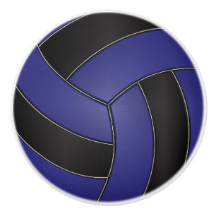 Bouton De Porte En Céramique Volley-ball bleu foncé et noir