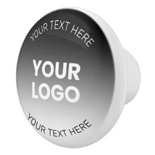Bouton De Porte En Céramique Votre logo Dégradé noir et blanc moderne éditabl