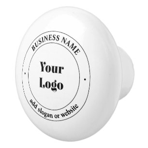 Bouton De Porte En Céramique Votre logo d'entreprise et texte promotionnel Bl