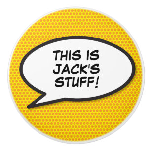 Bouton De Porte En Céramique Votre message Parole Bubble Fun Retro Comic Book