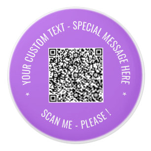 Bouton De Porte En Céramique Votre QR Code personnalisé Texte et couleur Cerami