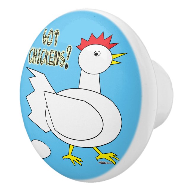 Bouton De Porte En Céramique Vous avez des poulets ? (Droite)
