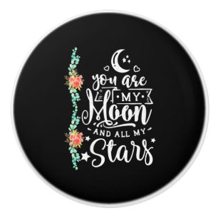 Bouton De Porte En Céramique Vous Êtes Ma Lune Et Toutes Les Étoiles