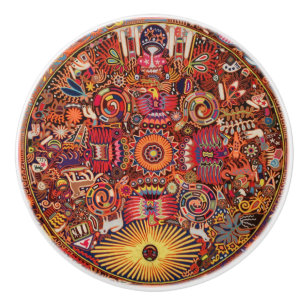 Bouton De Porte En Céramique Voyage tribal maya mexicain de Boho d'art d'Oaxaca
