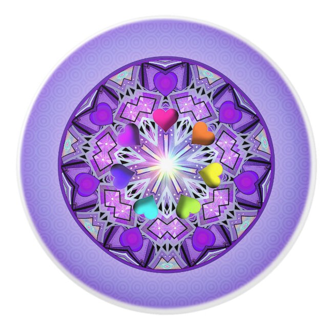 Bouton De Porte En Céramique W2 pourpre (Devant)