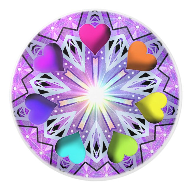 Bouton De Porte En Céramique W2 pourpre (Devant)