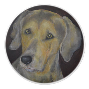 Bouton De Porte En Céramique Weimaraner