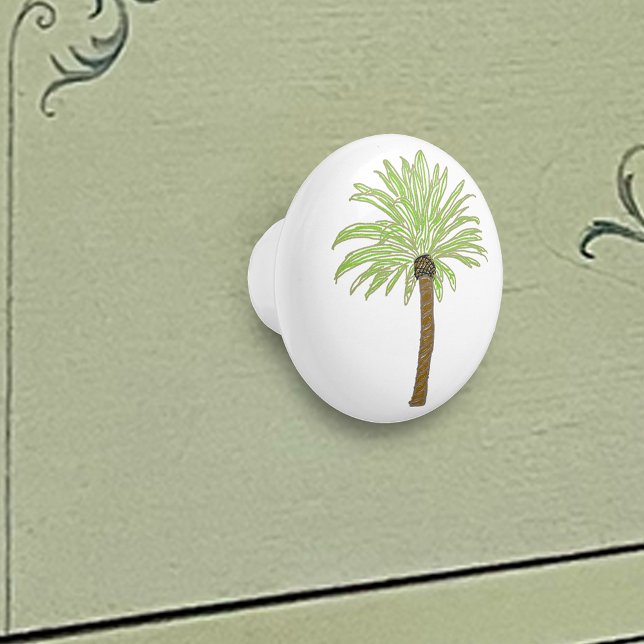 Bouton De Porte En Céramique Whimsical Palm Tree (Créateur téléchargé)