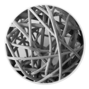 Bouton De Porte En Céramique Wicker Ball Rustic