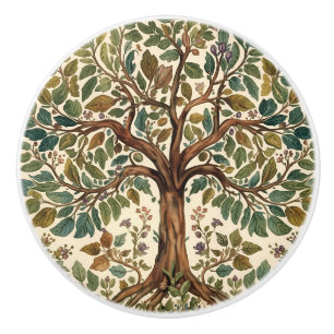 Bouton De Porte En Céramique William Morris Arbre de Vie Vintage Préraphaélite