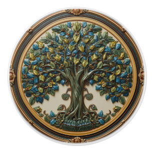 Bouton De Porte En Céramique William Morris arbre de vie Vintage préraphaélite