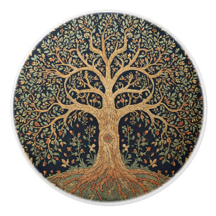 Bouton De Porte En Céramique William Morris Arbre de Vie Vintage Préraphaélite