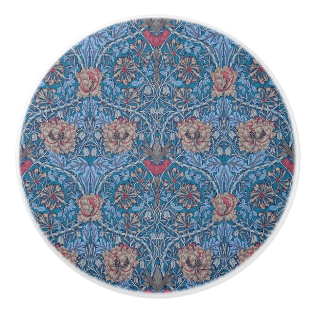 Bouton De Porte En Céramique William Morris, Belle, motif floral, vintage (Devant)