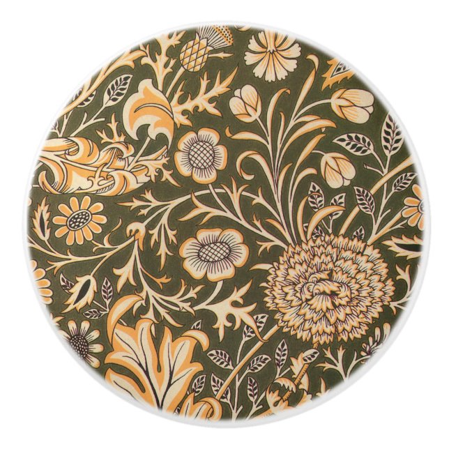 Bouton De Porte En Céramique William Morris Cherwell Motif de fond d'écran (Devant)