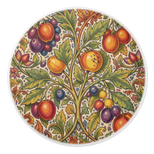 Bouton De Porte En Céramique William Morris fruits floraux motif vintage