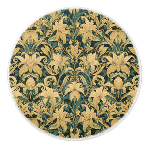 Bouton De Porte En Céramique William Morris Golden Lily Vintage Préraphaélite