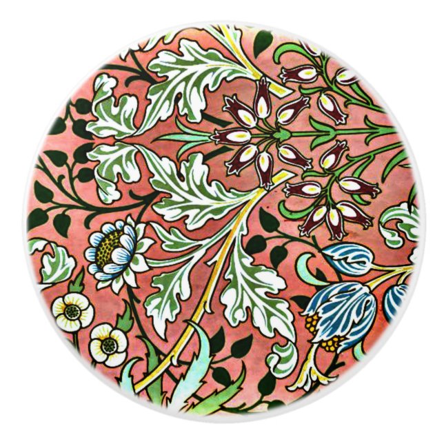 Bouton De Porte En Céramique William Morris - Hyacinth (Devant)