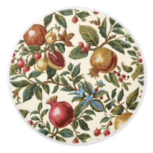 Bouton De Porte En Céramique William Morris motif de grenade à fruits