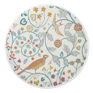 Bouton De Porte En Céramique William Morris - Papier peint Hibou et Baies 