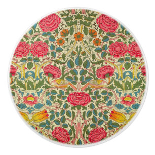 Bouton De Porte En Céramique William Morris Rose Floral Chintz rose