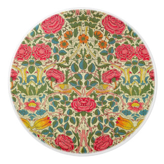 Bouton De Porte En Céramique William Morris Rose Floral Chintz rose