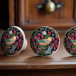 Bouton De Porte En Céramique William Morris Strawberry Thief