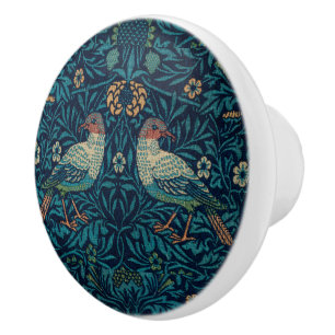 Bouton De Porte En Céramique William Morris Vintage Floral Bird