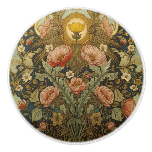 Bouton De Porte En Céramique William Morris vintage Pimpernel préraphaélite