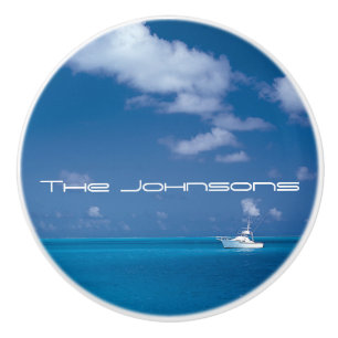 Bouton De Porte En Céramique Yachting dans le bleu