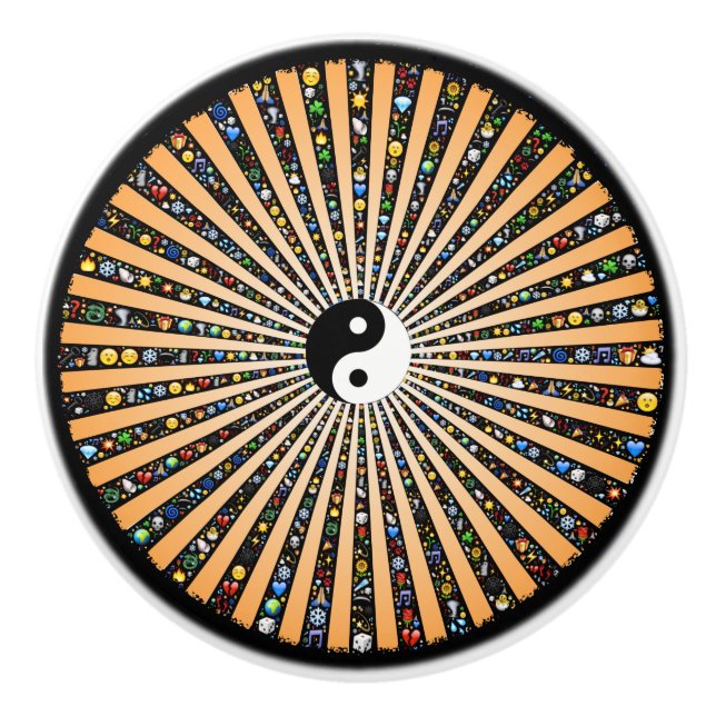 Bouton De Porte En Céramique Yang Emoji (Devant)