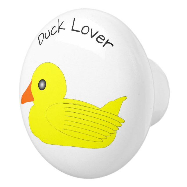 Bouton De Porte En Céramique Yellow Duck Design Personalised (Droite)