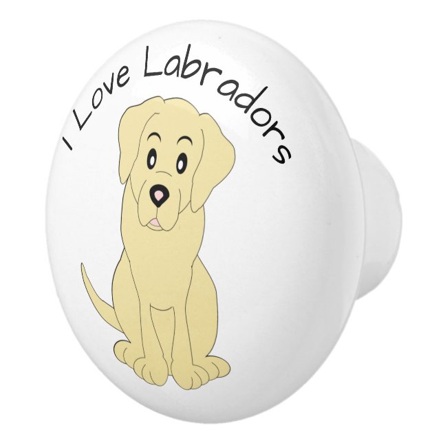 Bouton De Porte En Céramique Yellow Labrador Dog Design (Droite)