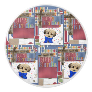 BOUTON DE PORTE EN CÉRAMIQUE YORKIE POO