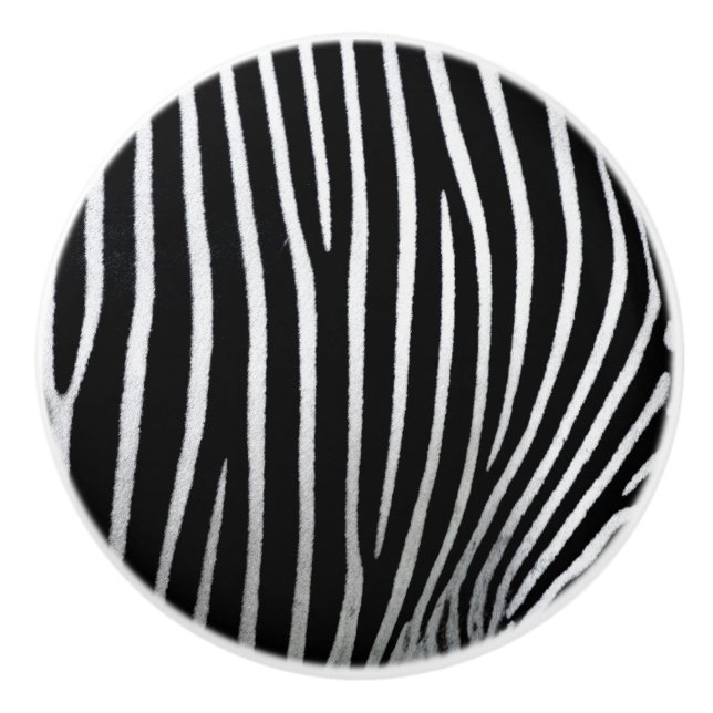Bouton De Porte En Céramique Zebra Skin (Devant)