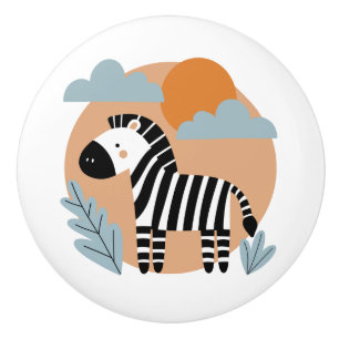 Bouton De Porte En Céramique Zèbre Fantaisiste Inspiré du Style Scandinave