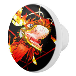 Bouton De Porte En Céramique Zhulong Fire Dragon