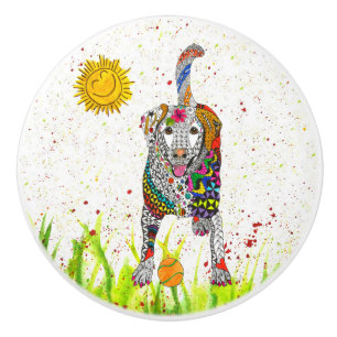 Bouton de porte mignon de labrador retriever - en