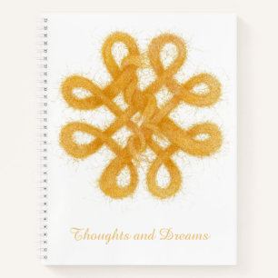 BOUTON EN CELTIQUE D'OR 8,5x11 Carnet Spiral