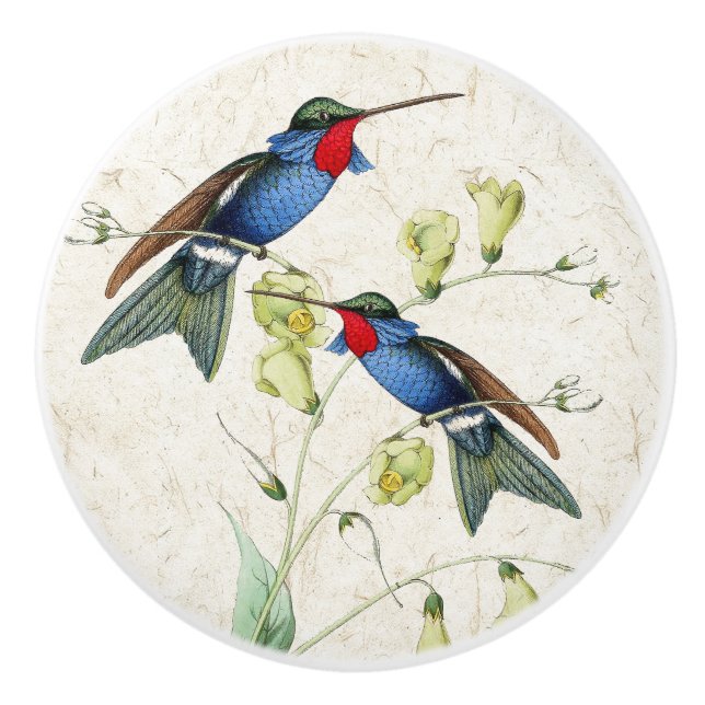 Bouton en céramique animal de traction de fleurs (Devant)