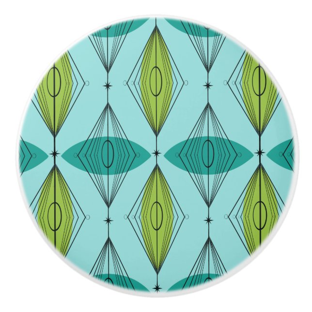 Bouton en céramique atomique de motif d'Ogee et de (Devant)