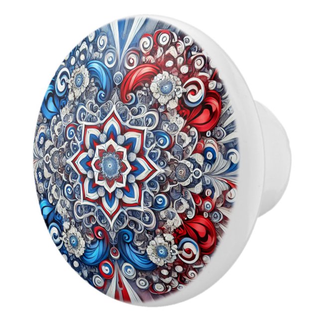 Bouton en céramique avec couleurs françaises (Droite)