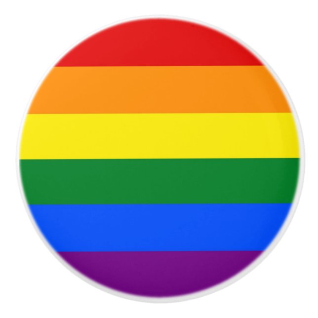 Bouton en céramique avec drapeau de Fierté de LGBT (Devant)