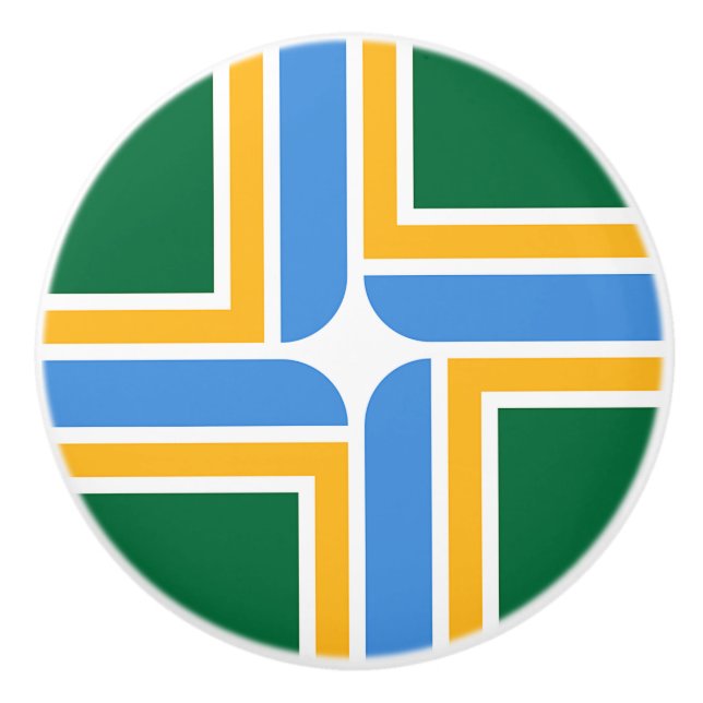 Bouton en céramique avec drapeau de Portland, USA (Devant)
