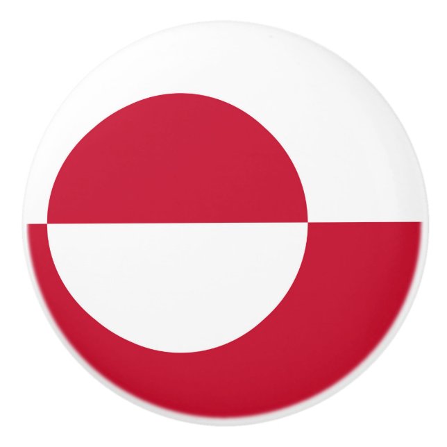 Bouton en céramique avec drapeau du Groenland (Devant)