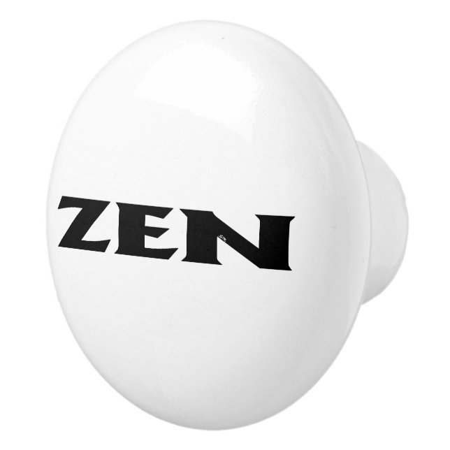 Bouton en céramique blanc noir zen (Droite)