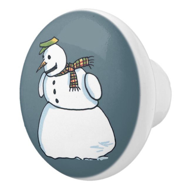 Bouton en céramique bleu Snowman (Droite)