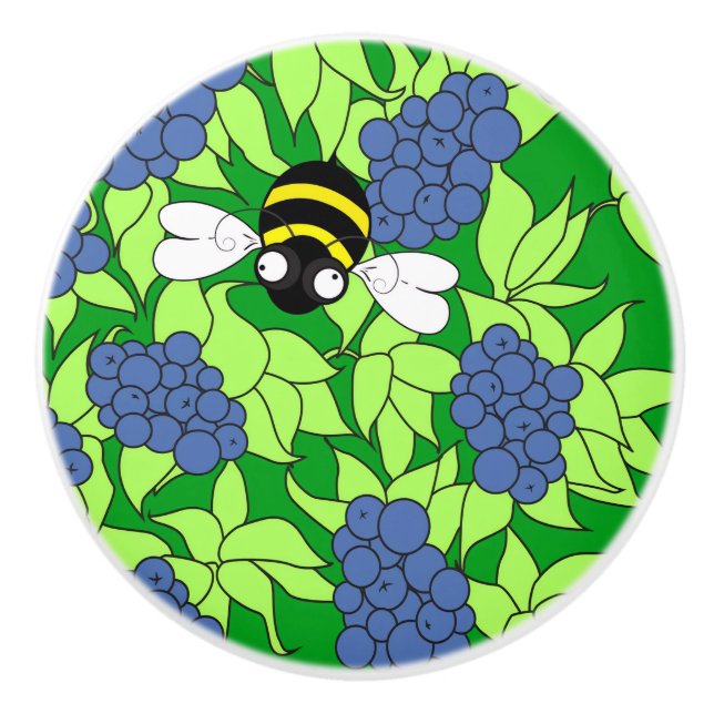 Bouton en céramique bleuté (Devant)