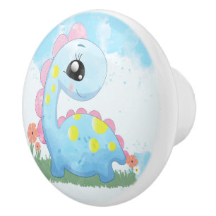 Bouton en céramique de dinosaure