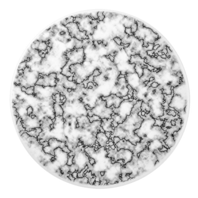 Bouton en céramique de marbre blanc de Faux (Devant)