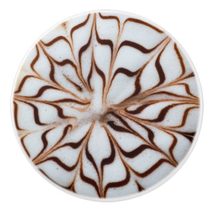 Bouton en céramique de motif de cappuccino